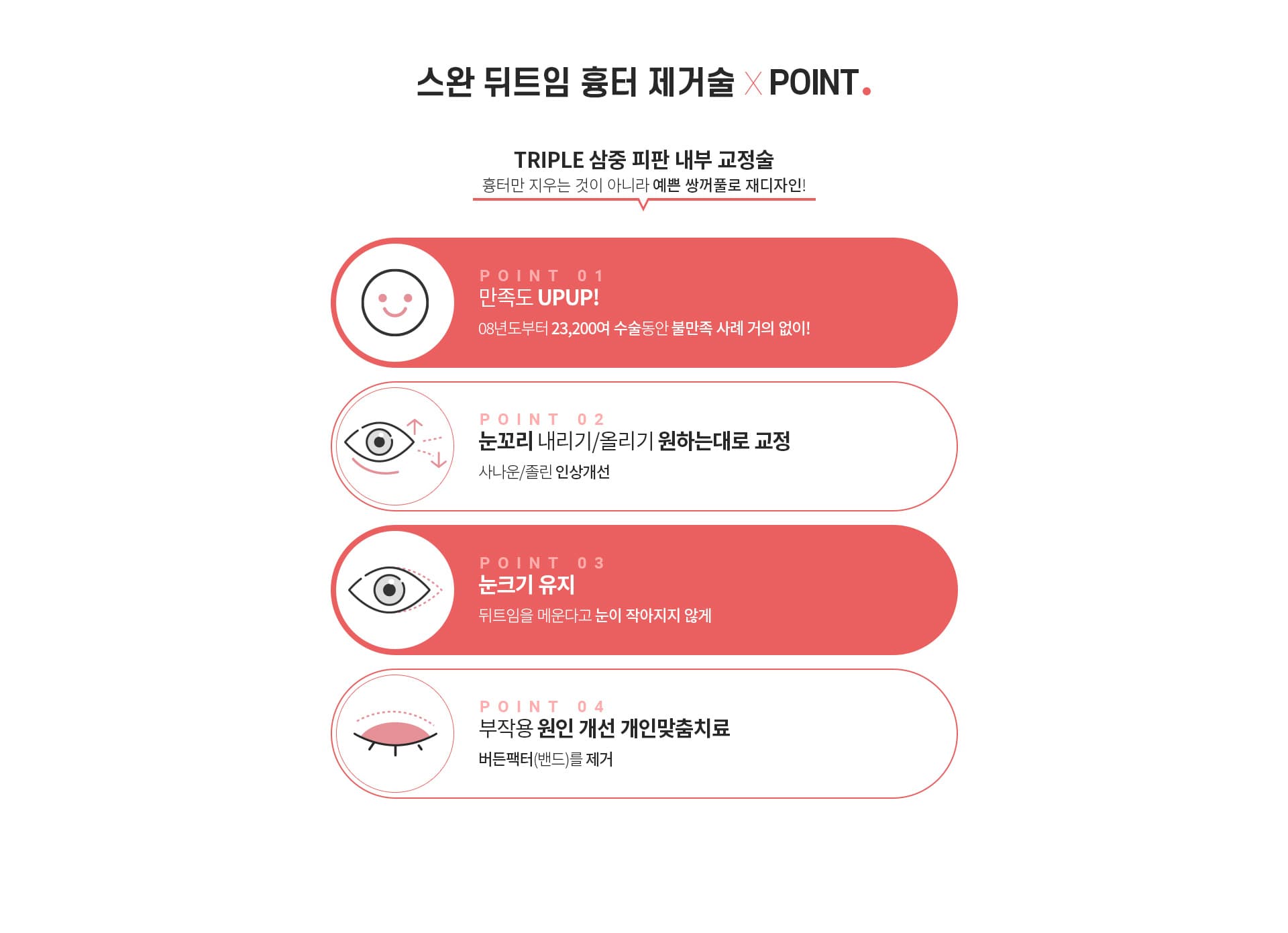 스완 뒤트임 흉터 제거술 ×POINT