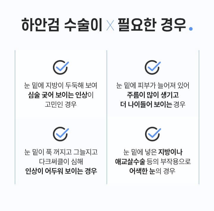 하안검 수술이×필요한 경우