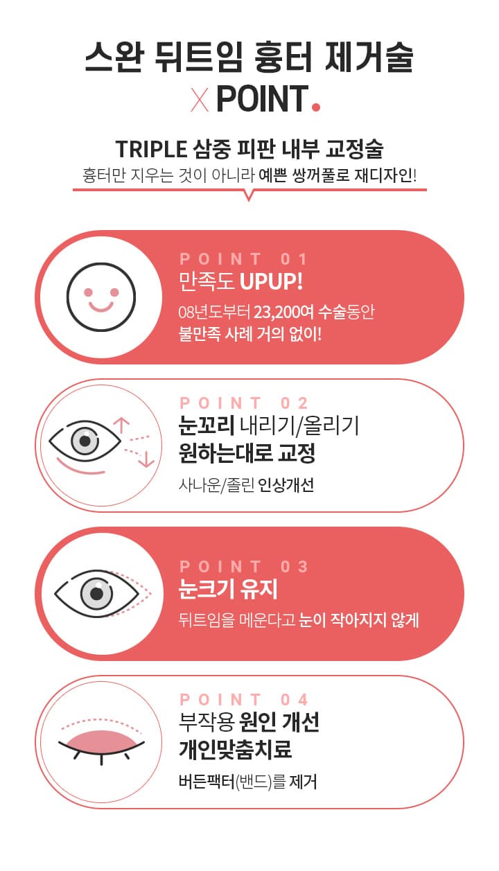 스완 뒤트임 흉터 제거술 ×POINT